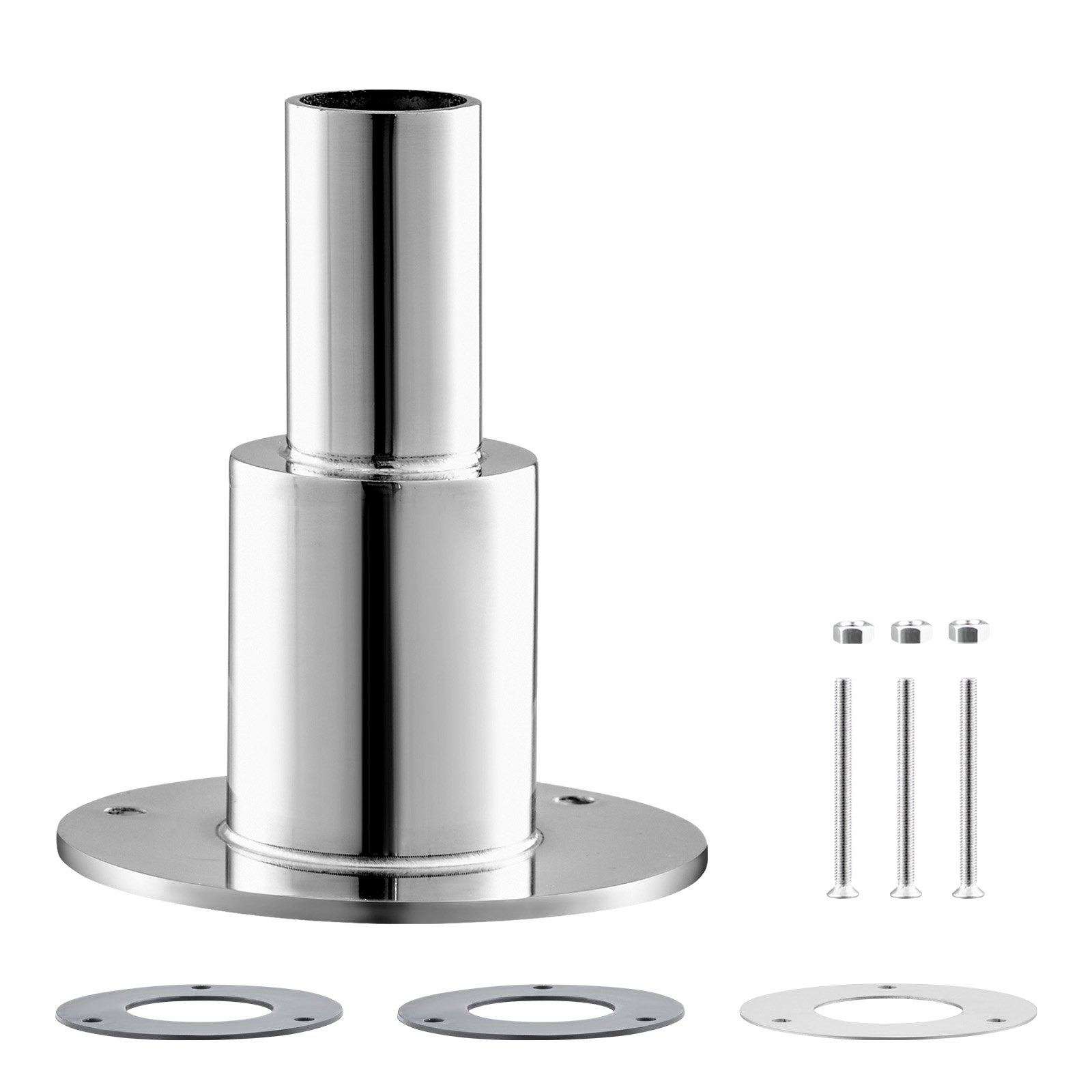 VEVOR Raccordo per Tubo di Scarico per Riscaldatore Diesel da 24 mm, Connettore per Coperchio di Scarico Dritto in Acciaio Inox 316 con Viti, Dadi e Guarnizione, per Riscaldatore da Parcheggio