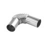 VEVOR Exhaust Pipe Tube Elbow Connector, 25mm Diesel Heater Exhaust Elbow, Air Parking Heater Exhausts Pipe Tube Elbows Connector 2 Clamps for 2KW 5KW 8KW Diesel Heater, 201 Stainless Steel, Silver