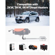 VEVOR Connettore a Gomito per Tubo di Scarico del Riscaldatore Diesel da 25 mm, 2 Pezzi Connettore per Uscita d'Aria da Parcheggio da 2 kW/5 kW/8 kW, Acciaio Inox, con 4 Fascette Stringitubo