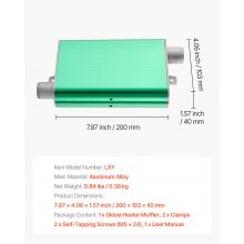 VEVOR Silenziatore per Riscaldatore Diesel da 24 mm, Kit Connettore per Uscita d'Aria in Lega di Alluminio, con 2 Morsetti e Viti, per Riscaldatori da 2 kW, 5 kW e 8 kW, Manutenzione
