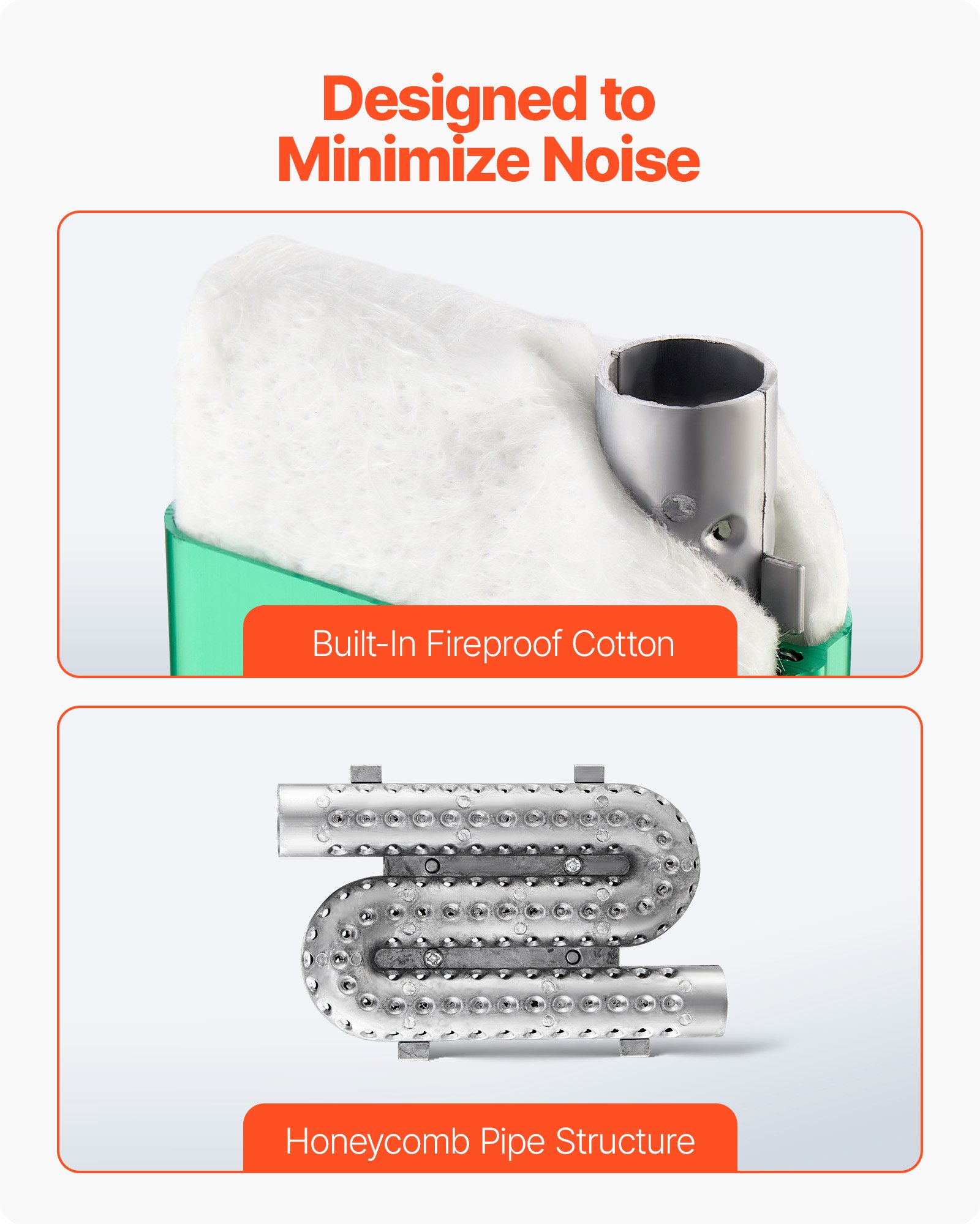 VEVOR Silenziatore per Riscaldatore Diesel da 24 mm, Kit Connettore per Uscita d'Aria in Lega di Alluminio, con 2 Morsetti e Viti, per Riscaldatori da 2 kW, 5 kW e 8 kW, Manutenzione