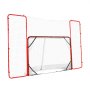 VEVOR Porta da Hockey con Parapetto e Bersagli, Rete da Hockey in Acciaio, Set di Porte da Allenamento per Hockey da 1830 mm Porta da Hockey Portatile per Interni ed Esterni con Rete, Bianco e Rosso