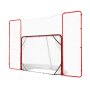 VEVOR Porta da Hockey con Parapetto e Bersagli, Rete da Hockey in Acciaio, Set di Porte da Allenamento per Hockey da 1830 mm Porta da Hockey Portatile per Interni ed Esterni con Rete, Bianco e Rosso