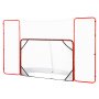 VEVOR Porta da Hockey con Parapetto e Bersagli, Rete da Hockey in Acciaio, Set di Porte da Allenamento per Hockey da 1830 mm Porta da Hockey Portatile per Interni ed Esterni con Rete, Bianco e Rosso
