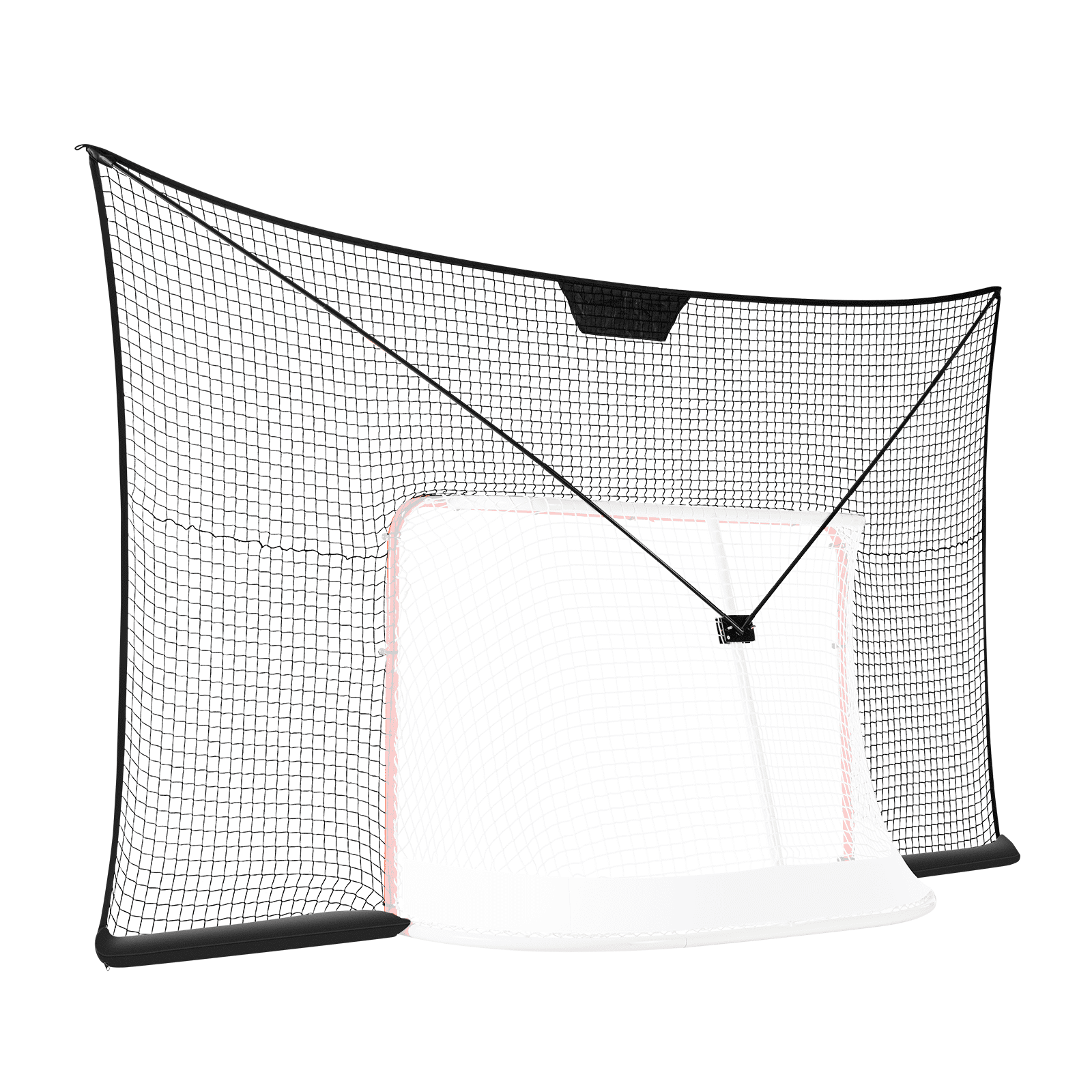 VEVOR Hockey Goal Net, Street Hockey Net, 366 x 220 cm Target Net, Hockey Training, Portable Indoor/Outdoor Hockey Goal Net, Black/Red/White (Goal Frame Not Included)