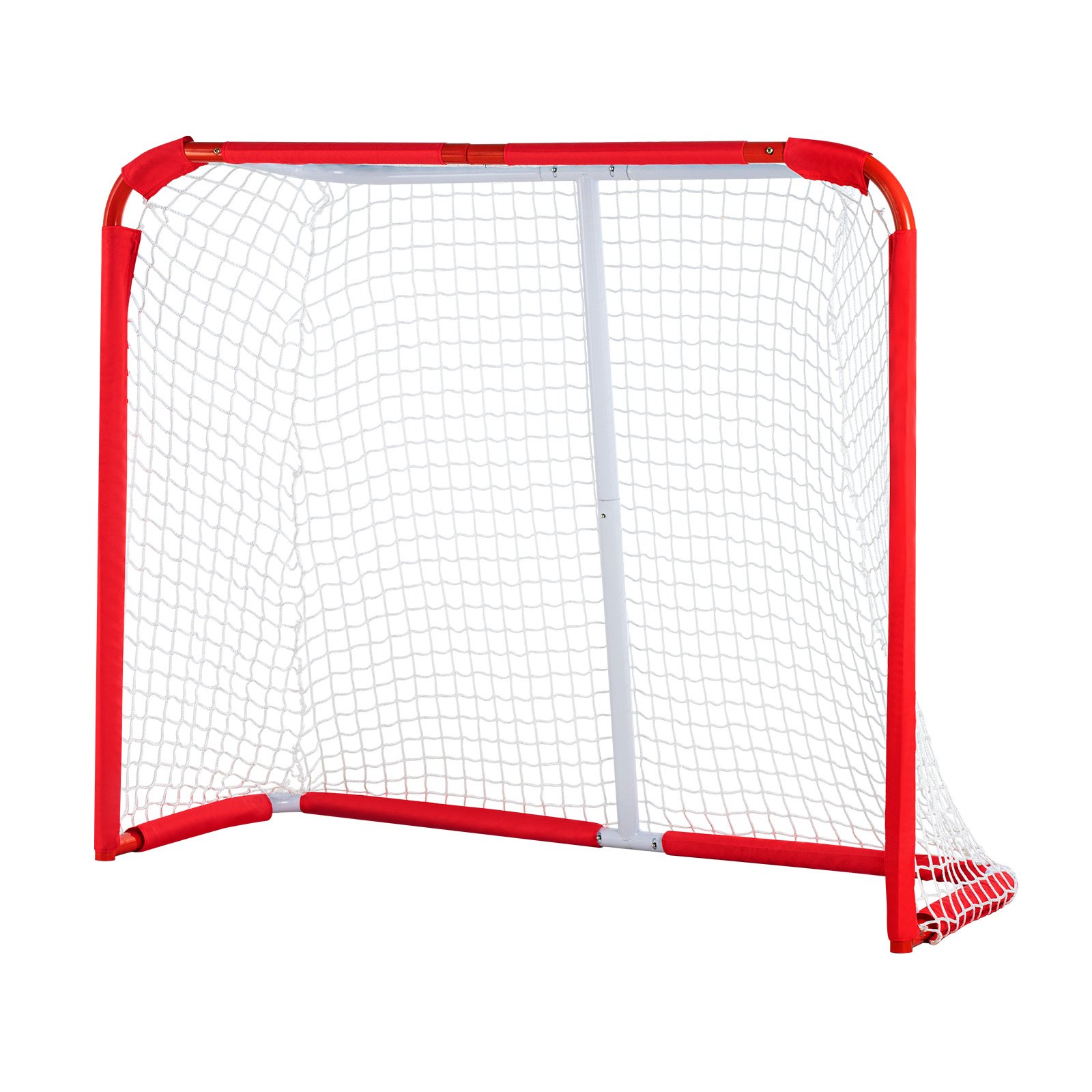 VEVOR Rete di Hockey per Strada, Porta da Hockey in Acciaio Interni Esterni, per Ragazzi Street, Roller per Bambini Allenamento, Set di Porte da per Hockey Junior, 137x112 cm, Bianco e Rosso
