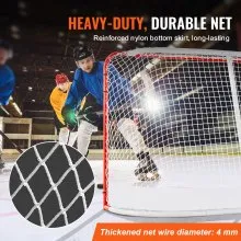 VEVOR Rete di Hockey per Strada, Porta da Hockey in Acciaio Interni Esterni, Set di Porte da Allenamento, Pro Regolamentare Ufficiale Porta da Hockey Portatile con Rete 183 x 122 cm, Bianco e Rosso