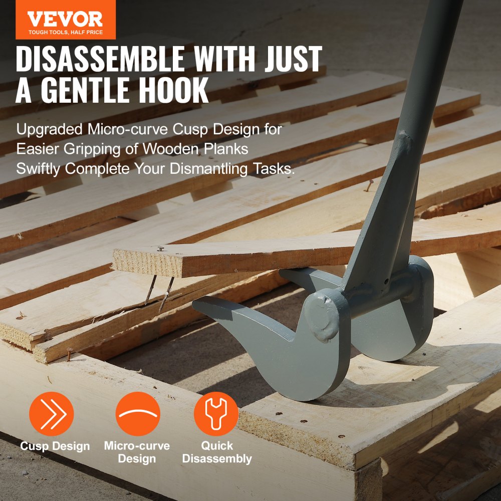 VEVOR Leva Sollevatore per Carichi Pesanti Capacità di Carico da 907kg, Strumento Sollevamento in Q235 Attrezzo per Smontare Mobili Pesanti con Manico da 137,2cm, Leva per Sollevamento Mobili Pesanti