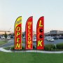 VEVOR Open Flags with Mast Set, Outdoor Advertising Flags for Businesses, Advertising Feather Flag Set, 3 Flags (Open, Look, Welcome), 3 Masts, 3 Ground Stakes, Swooper Flags for Businesses 5 m