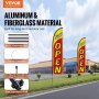 VEVOR Open Flags con Kit Palo, Bandiere Pubblicitarie per Attività Commerciali all'Esterno, con 2 Bandiere a Striscione, 2 Pali, 2 Picchetti da Terra, Bandiere Swooper con Cartello Aperto 440 cm