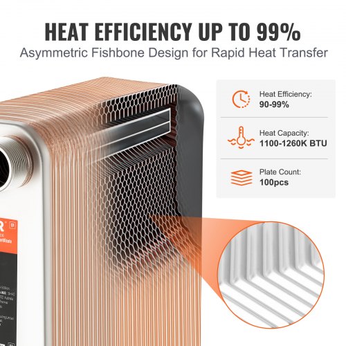 Scambiatore Calore 40 Piastre VEVOR - Acciaio Inox 316L, Per Riscaldamento - Foto 12