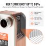 Scambiatore di calore VEVOR con efficienza del 99%, design a spina di pesce asimmetrico e 30 piastre per un rapido trasferimento del calore.