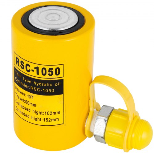 VEVOR Cilindro Idraulico a Semplice Effetto del Colpo 10 tonnellate 2 pollici Martinetto Idraulico Solido a Semplice Effetto Corsa Funziona con Pompe