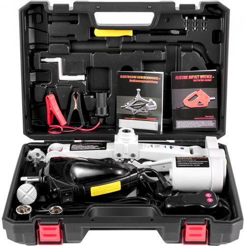 Vevor 3t Cric A Forbice Per Auto Martinetto Elettrico 12v Con Chiave Ad Impulsi