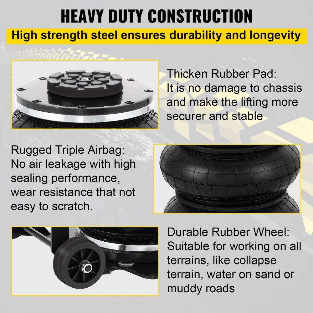 Cric Pneumatica Capacità 3 Tonnellate/6600 libbre Martinetto Pneumatico Altezza 165-400 mm Sollevamento per Auto