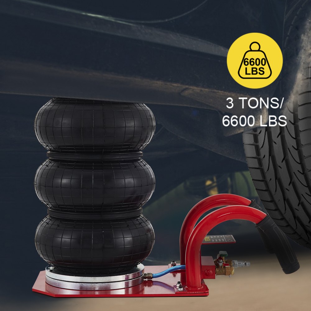 VEVOR 3Ton Cric Pneumatico Colore Rosso Pressa Aria Strumenti di sollevamento per auto Martinetto Pneumatico Sollevatore pneumatico Veloce per Sollevare L'auto