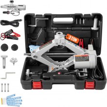 VEVOR Martinetto a Forbice 3T per Auto, Cric a Forbice Elettrico per Auto SUV Berlina, Kit di Cric Automatico 12V 100W, 6600 Libbre Crick Sollevatore per Auto con Cassetta degli Attrezzi Multifunzione