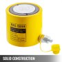 Cilindro idraulico giallo VEVOR RSC-5050 con potenza di 50 t e corsa di 50 mm.