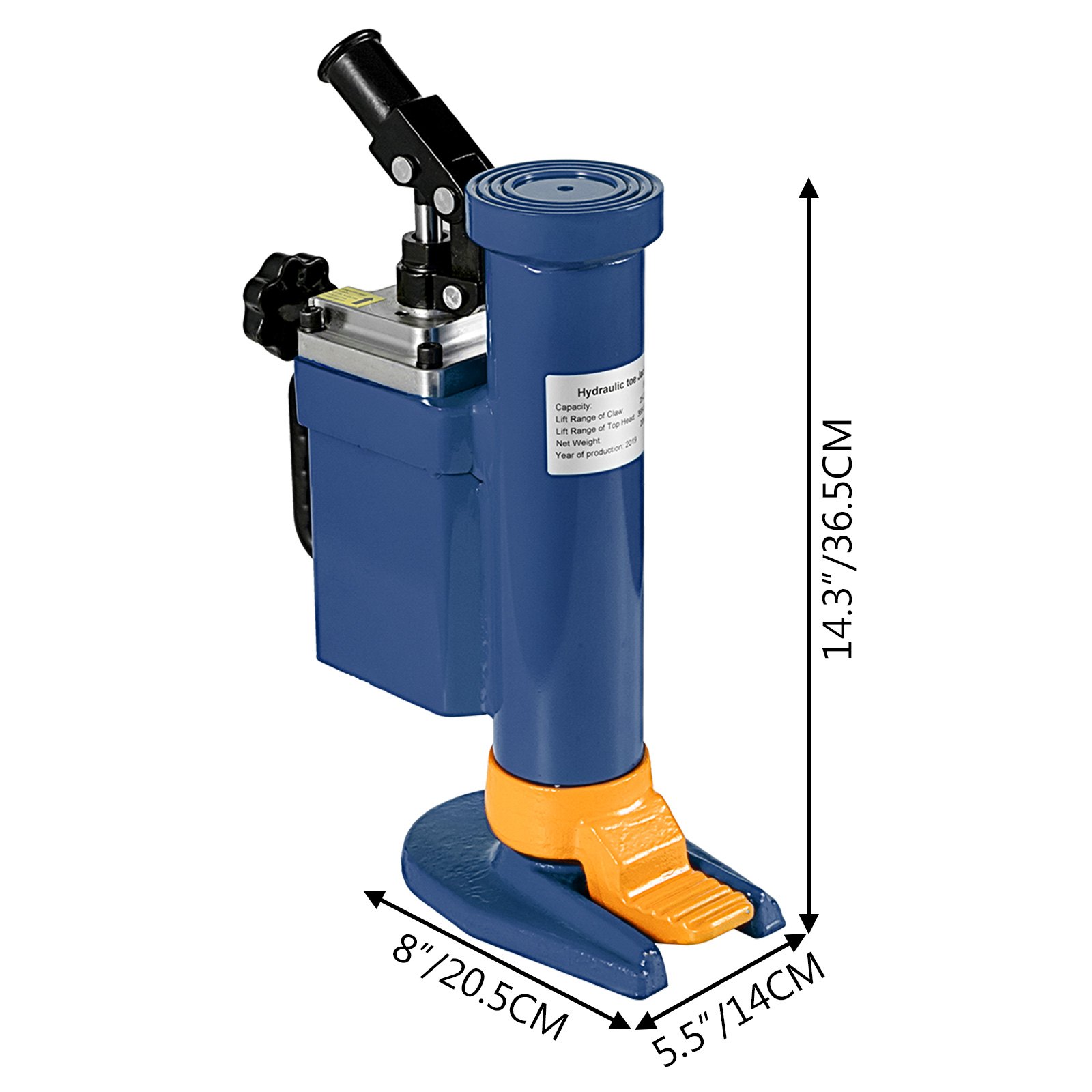 VEVOR Presa Idraulica Martinetto per auto Sollevatore idraulico 5 tonnellate Martinetto Termico Punta Presa Idraulica con maniglia Rimovibile Adatto per sollevatore