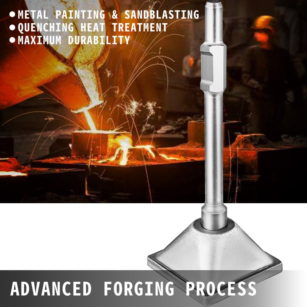 VEVOR Piastra Compattatrice per Martello 1-1/8" Piastra 15x15cm, Piastra Compattatrice con Scalpello Martello Pneumatico per demolizione, Compattatore Solido da Martello Demolitore per Calcestruzzo