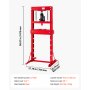 VEVOR Pressa da Officina Idraulica per Pavimento 20 Tonnellate da Garage Telaio a Forma di H, Altezza Regolabile 7 Livelli, Piastra di Stampaggio Mobile, in Acciaio, Base Triangolare, per Giunti