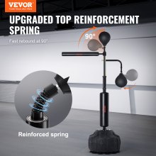 VEVOR Speed ​​​​Trainer da boxe, Sacco da boxe con supporto, Sacco da boxe reflex per adolescenti e adulti, Set di sacco da boxe regolabile in altezza con guanti, Sacco da boxe per allenamento nero