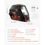 VEVOR Casco per Saldatura Auto-Oscurante, Cappuccio per Saldatura Energia Solare Colori Reali da 93 x 43 mm, 2 Sensori ad Arco, Tonalità 4/9-13 per Molatura TIG MIG ARC, Modello Fiamma Gialla