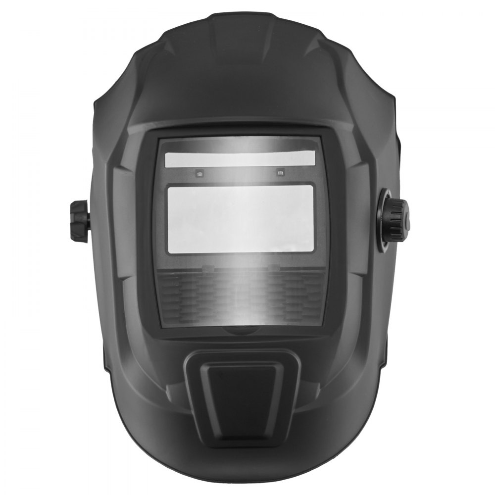 VEVOR Casco per Saldatura Auto-Oscurante, Cappuccio per Saldatura Energia Solare Colori Reali da 93 x 43 mm, 2 Sensori ad Arco, Tonalità 4/9-13 per Molatura TIG MIG ARC, Nero Opaco