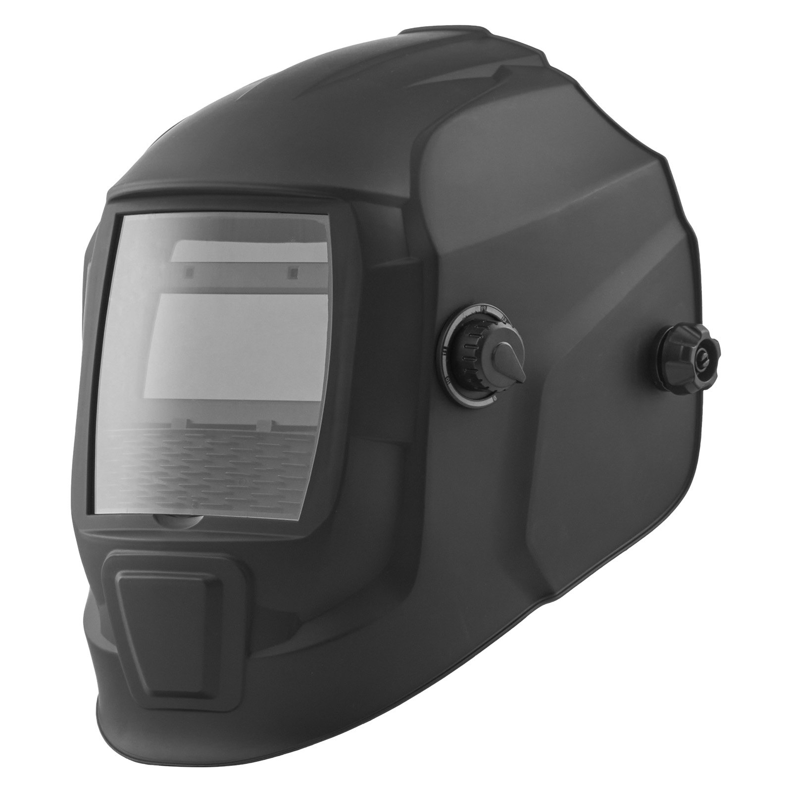 VEVOR Casco per Saldatura Auto-Oscurante, Cappuccio per Saldatura Energia Solare Colori Reali da 93 x 43 mm, 2 Sensori ad Arco, Tonalità 4/9-13 per Molatura TIG MIG ARC, Nero Opaco