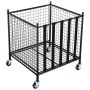 VEVOR Carrello Portaoggetti per Palline Sportive con Ruote, Gabbia da Basket con Chiusura a Chiave con Cinghie Elastiche, Organizzatore Porta Attrezzi Sportivi per Interni ed Esterni