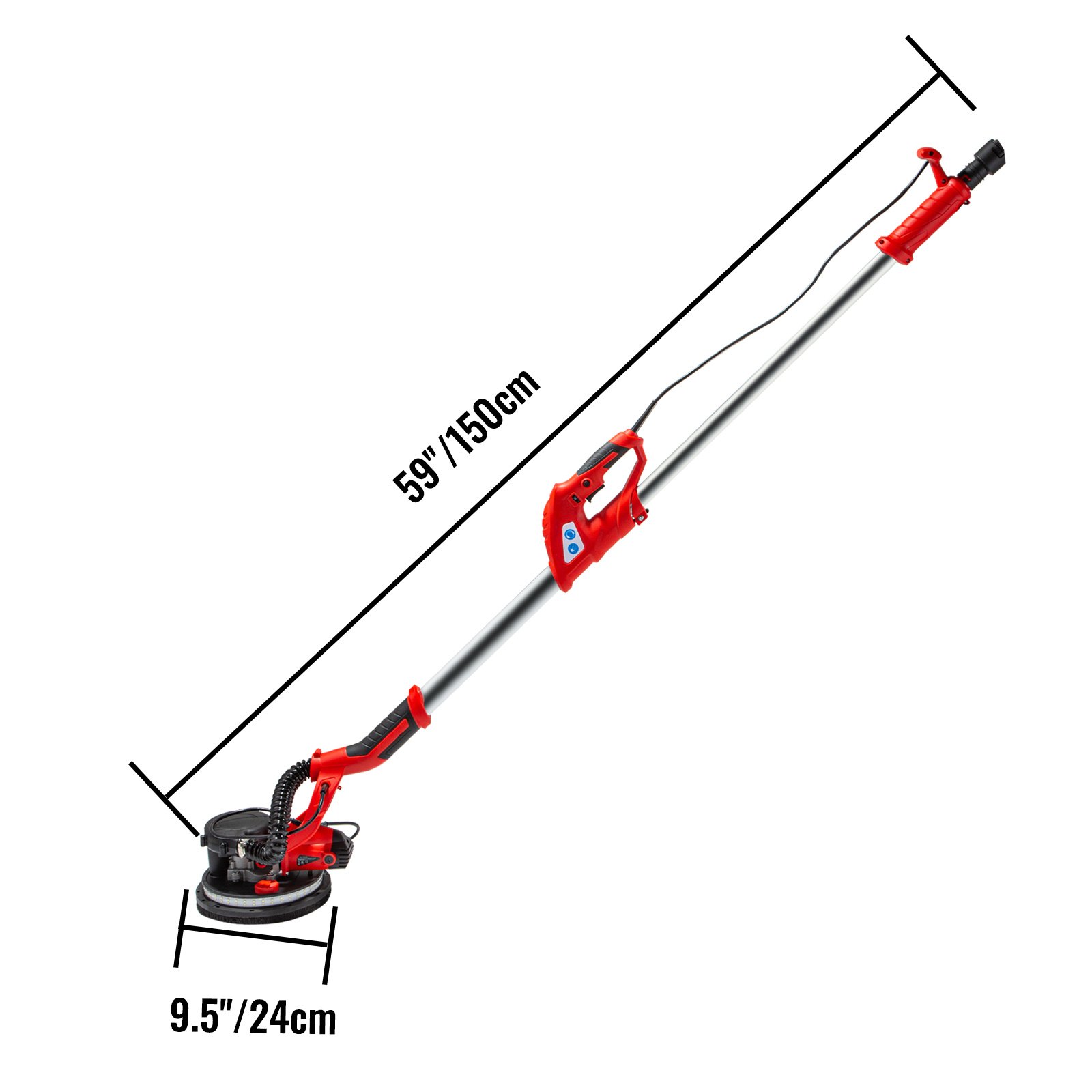 Levigatrice Estensibile Per Pareti Muro Soffitti Carteggiatrice 750w 225mm Led