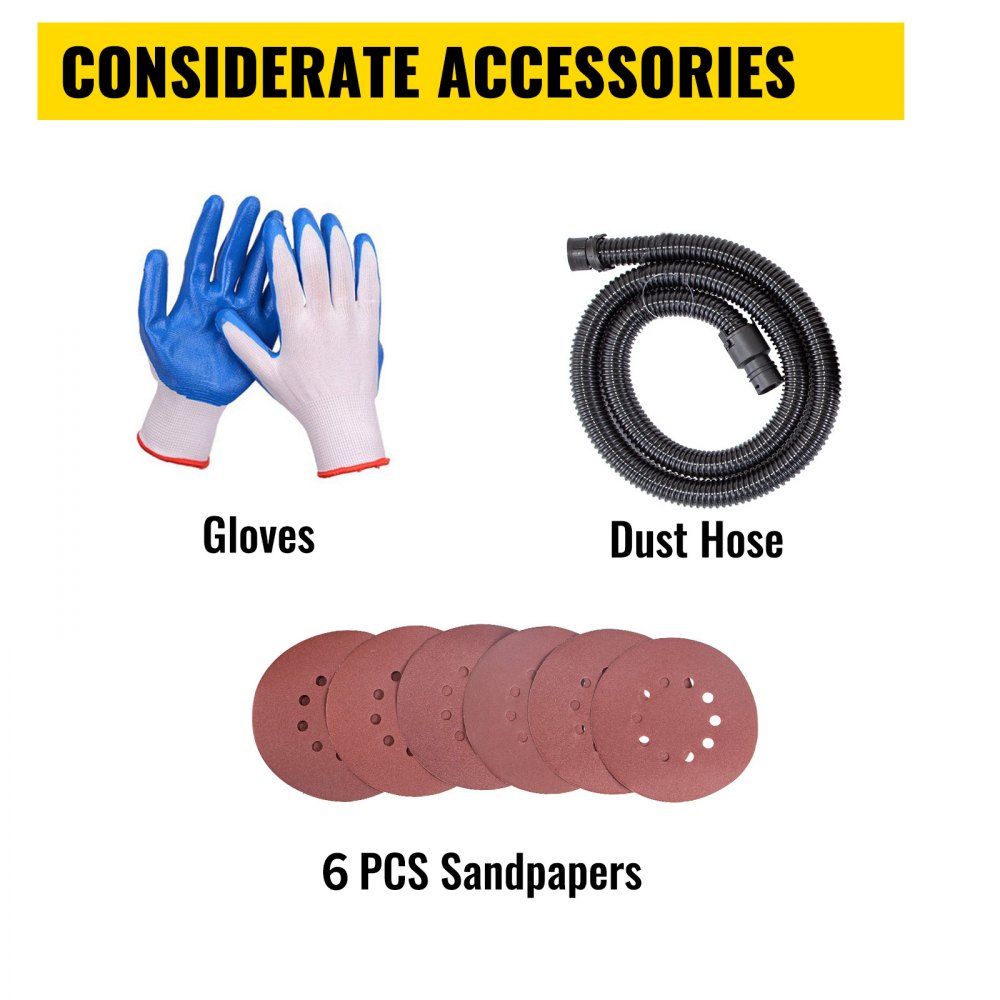 VEVOR Levigatrice Elettrica per Cartongesso Pieghevole 750W, Levigatrice per SegaCircolare a Velocità Variabile 800-1750 RPM