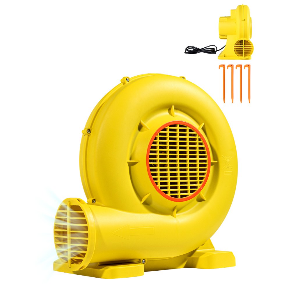 VEVOR Ventilatore Gonfiabile 0,8/1 HP 590/690 W per Castello Gonfiabile Giallo