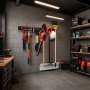 VEVOR Porta Attrezzi da Garage 125,7 cm Portata 272 kg 3 Binari e 12 Ganci, Supporto da Parete per Attrezzi da Giardino, Organizzatore con Ganci Regolabili, per Pale, Rastrelli e Casette da Giardino