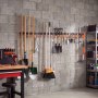 VEVOR Garage Tool Organizer 1727.2 mm 204 kg Wall Mount Garden Tool Rack, Heavy Duty Hanging Storage Organization, 4 Rails with 24 Fixed L-Hooks, 20 Adjustable S-Hooks, for Yard Tools, Shovel, Shed