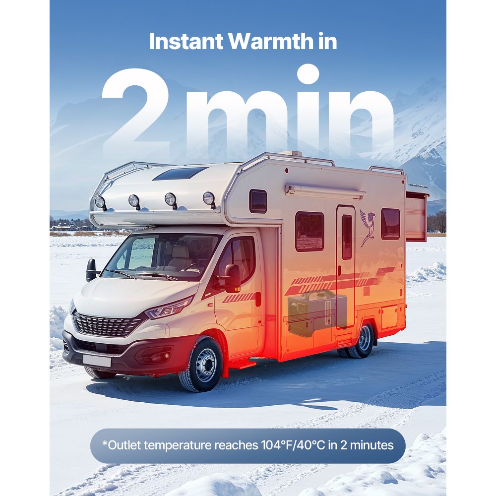 VEVOR Diesel Heater, 8KW, DC 12V/24V, All in One Portable Diesel Air Heater with Remote Control and LCD Display, Fast Heating Low Noise, 5 L Fuel Tank for Vehicles, RVs, Vans, Tractors and Trucks