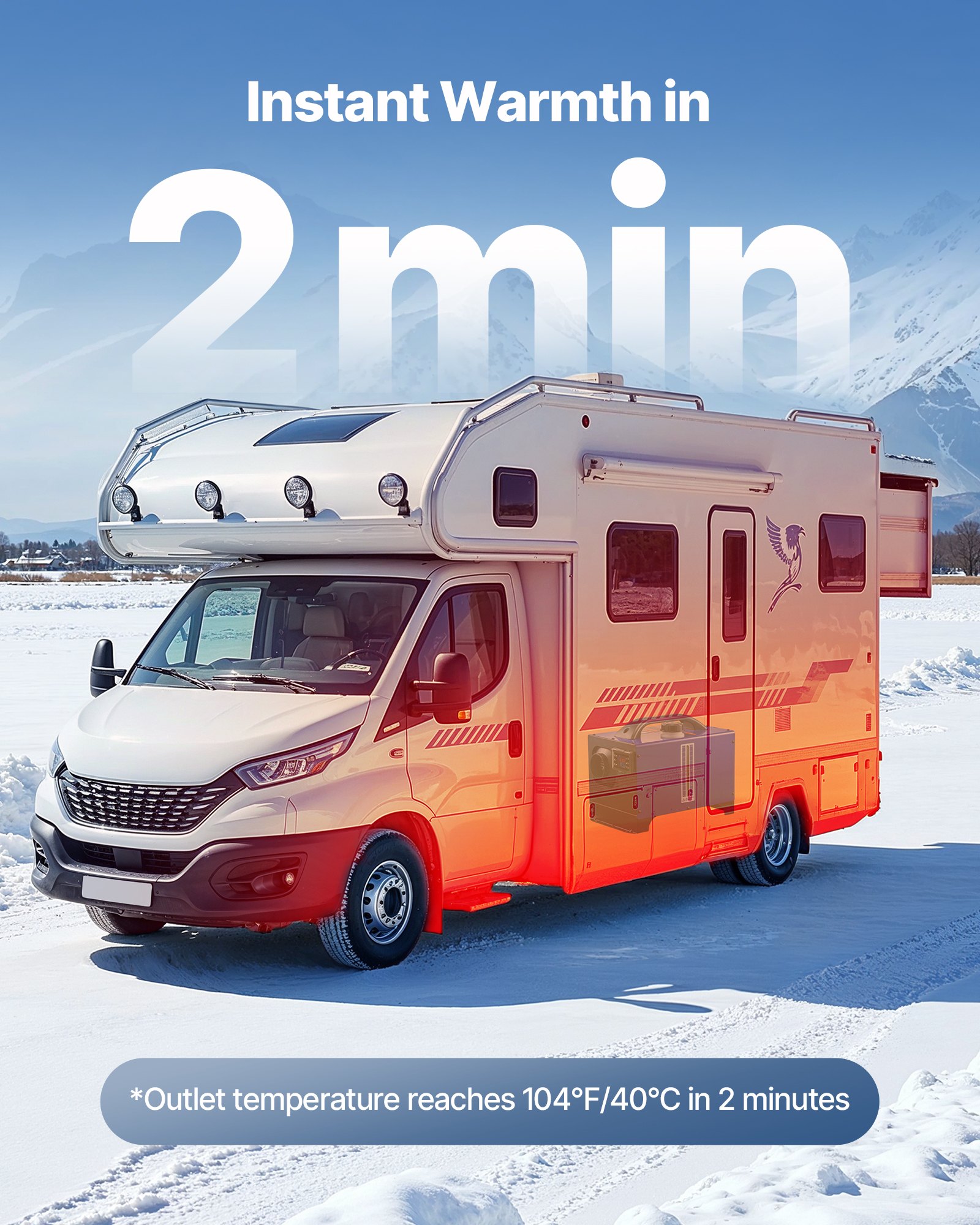 VEVOR Riscaldatore Diesel, 12-24V 8KW, Riscaldatore d'Aria Diesel Portatile Tutto in Uno con Telecomando e Schermo LCD, Riscaldamento Rapido e Basso Rumore, Serbatoio Carburante da 5 L