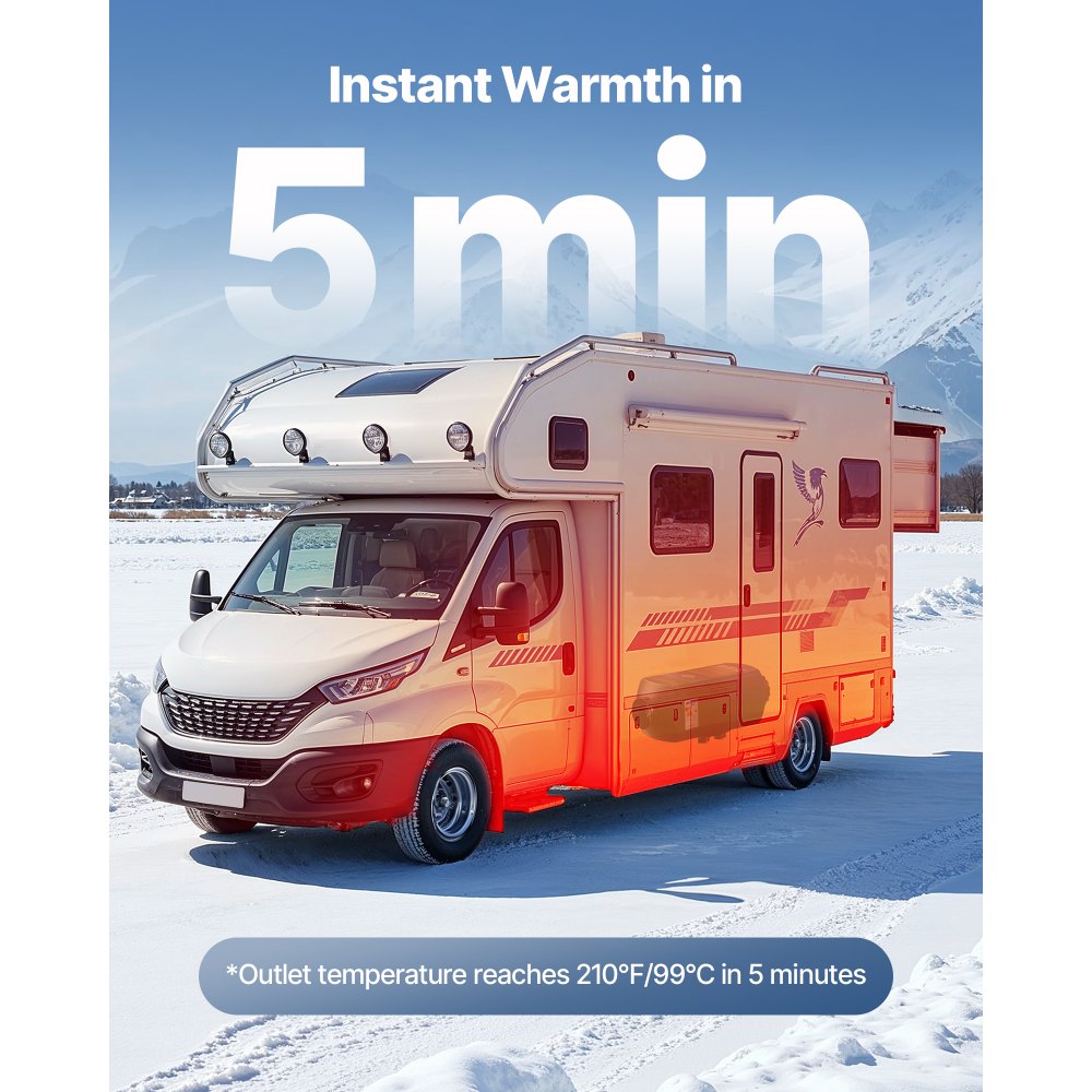 VEVOR Riscaldatore Diesel, 12-24V 8KW Riscaldatore d'Aria Diesel Portatile con Telecomando e Schermo LCD, Riscaldamento Rapido e Silenzioso, Serbatoio Carburante Grande da 10 L