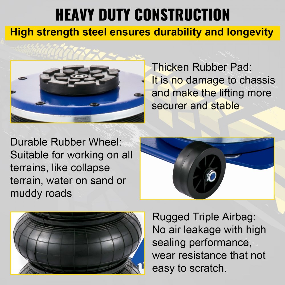 Vevor Cric Sollevatore Pneumatica 6600 Lbs Con Maniglia Pieghevole Per Auto Blu