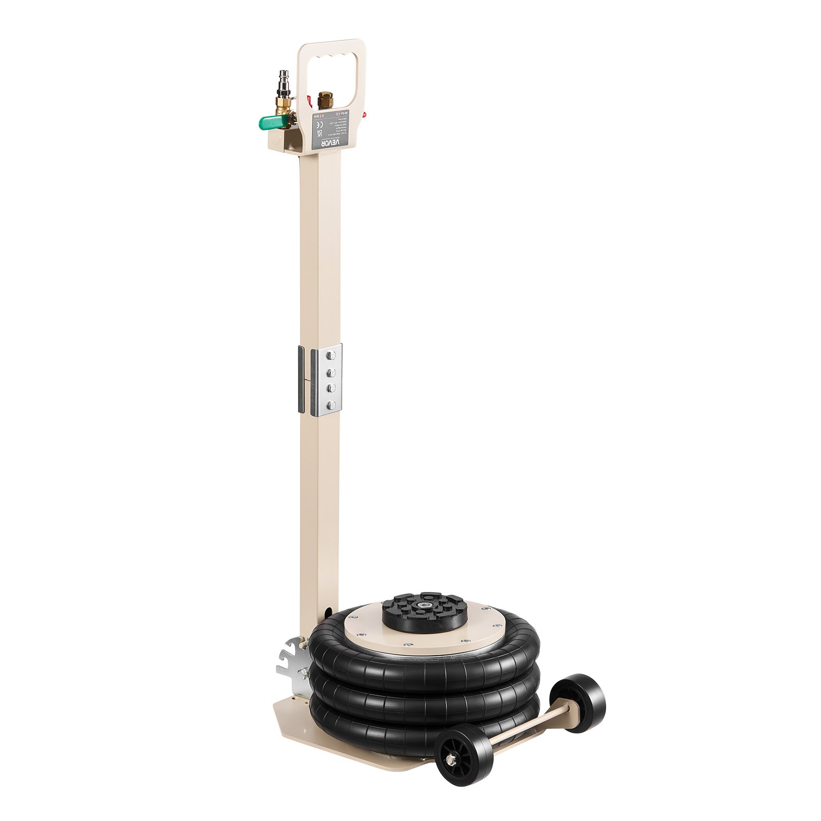 VEVOR Cric Pneumatico a Cuscino d'Aria per Auto Capacità Carico da 3 Tonnellate Maniglia Regolabile, Martinetto Pneumatico Altezza di Sollevamento 140–450 mm per Riparazione Auto
