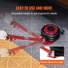 VEVOR Martinetto Pneumatico Capacità 3 Tonnellate Sollevamento per Riparazione Auto 140-450 mm, Cric Pneumatico 0,8-1,0 MPa con 3 Cuscini d'Aria Impugnatura Regolabile Rosso per da Officina Garage