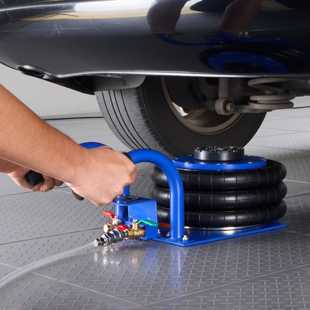 VEVOR Cric Pneumatico per Auto da 3 Tonnellate con 6 Tubi in Acciaio, Manico Corto e Tripli Airbag, Altezza di Sollevamento Massima di 45 cm, Sollevamento Rapido, Cric Pneumatico per SUV e Officine