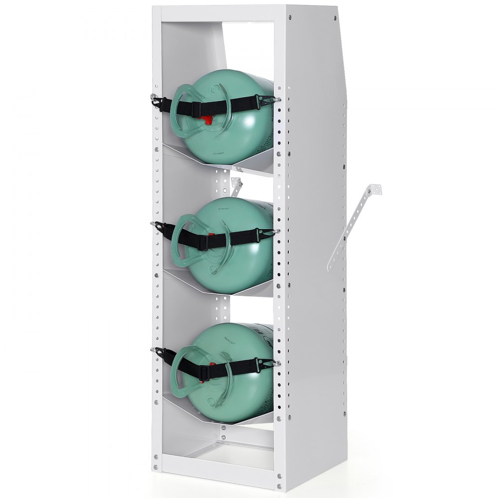 VEVOR Portabombole per Gas, 3 Pezzi Capacità 13-22,7 kg, Portabombole per Refrigerante 37x35,5x117 cm, Scaffale per Bombole di Gas per Freon, Gas, Ossigeno, Azoto, Refrigerante