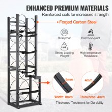 VEVOR Portabombole Gas, Capacità 1x22,7 kg, 2x13,6 kg, 3 Altri Piccoli, Portabombole Refrigerante 39,5x33x126,5 cm, Scaffale per Freon, Gas, Ossigeno, Azoto, Refrigerante