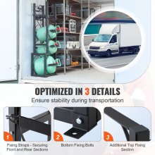 VEVOR Portabombole Gas, Capacità 1x22,7 kg, 2x13,6 kg, 3 Altri Piccoli, Portabombole Refrigerante 39,5x33x126,5 cm, Scaffale per Freon, Gas, Ossigeno, Azoto, Refrigerante