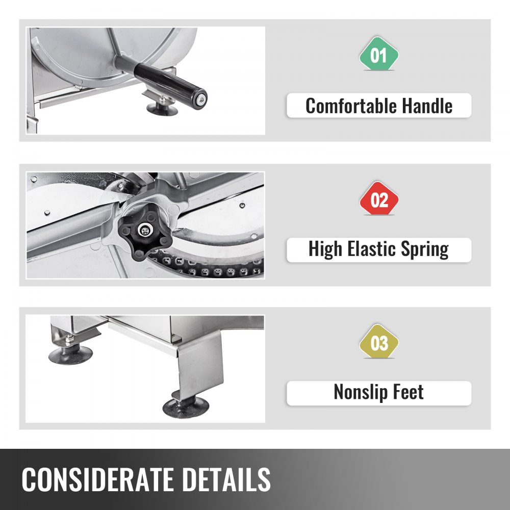 VEVOR Affettatrice Manuale da Tavolo per Verdure Spessore Regolabile 0,2-12 mm