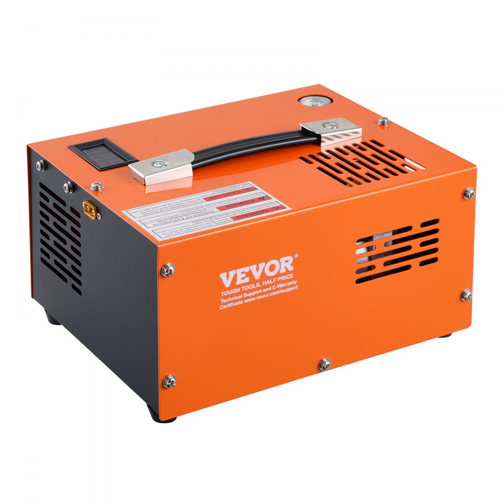 VEVOR Compressore d'Aria 30MPa PCP Portatile Convertitore Esterno Spegnimento Manuale DC 12V/AC 230V, Compressore d'Aria Portatile ad Alta Pressione Senza Acqua Senza Olio per Pistola Aria Compressa
