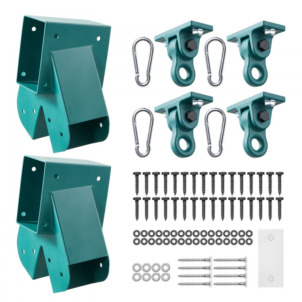 VEVOR Set di Staffe per Altalena, Set di Montaggio a Forma di A, con 2 Staffe ad A e 4 Ganci Resistenti, Capacità di Carico di 567 kg per Pezzo, per Parco Giochi, Giardino e Attrezzature da Esterno