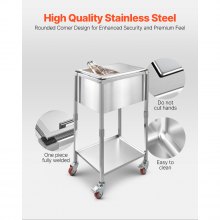 VEVOR Carrello per Ghiaccio con Ruote per Esterni 510 x 360 x 970 mm 28L