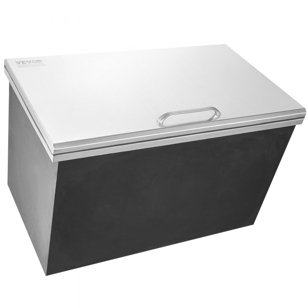 VEVOR Vaschetta per Ghiaccio da Incasso 78,37 L 610x508x382 mm, Ghiacciaia Coibentata in Acciaio Inox, Coperchio incernierato, Contenitore per Cubetti di Ghiaccio per Birra Fredda, Cucina, Bar